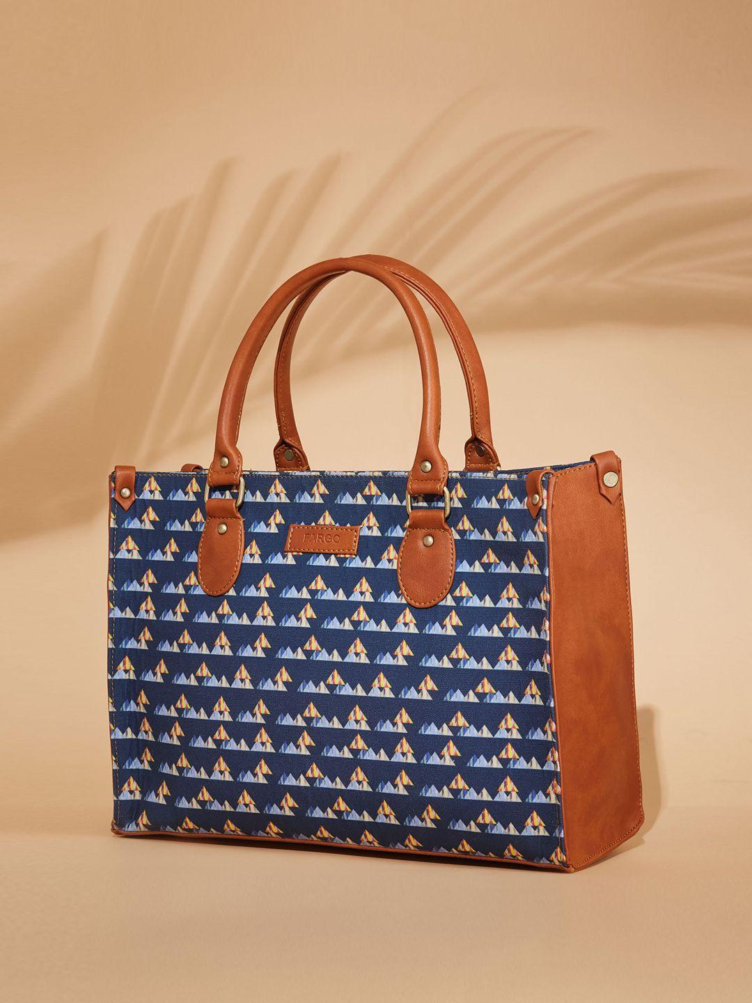 fargo multicoloured ethnic motifs printed oversized tote bag