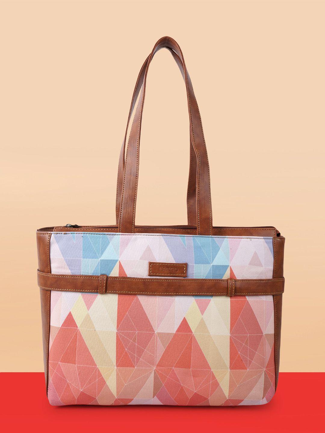 fargo multicoloured geometric printed oversized shopper tote bag with applique