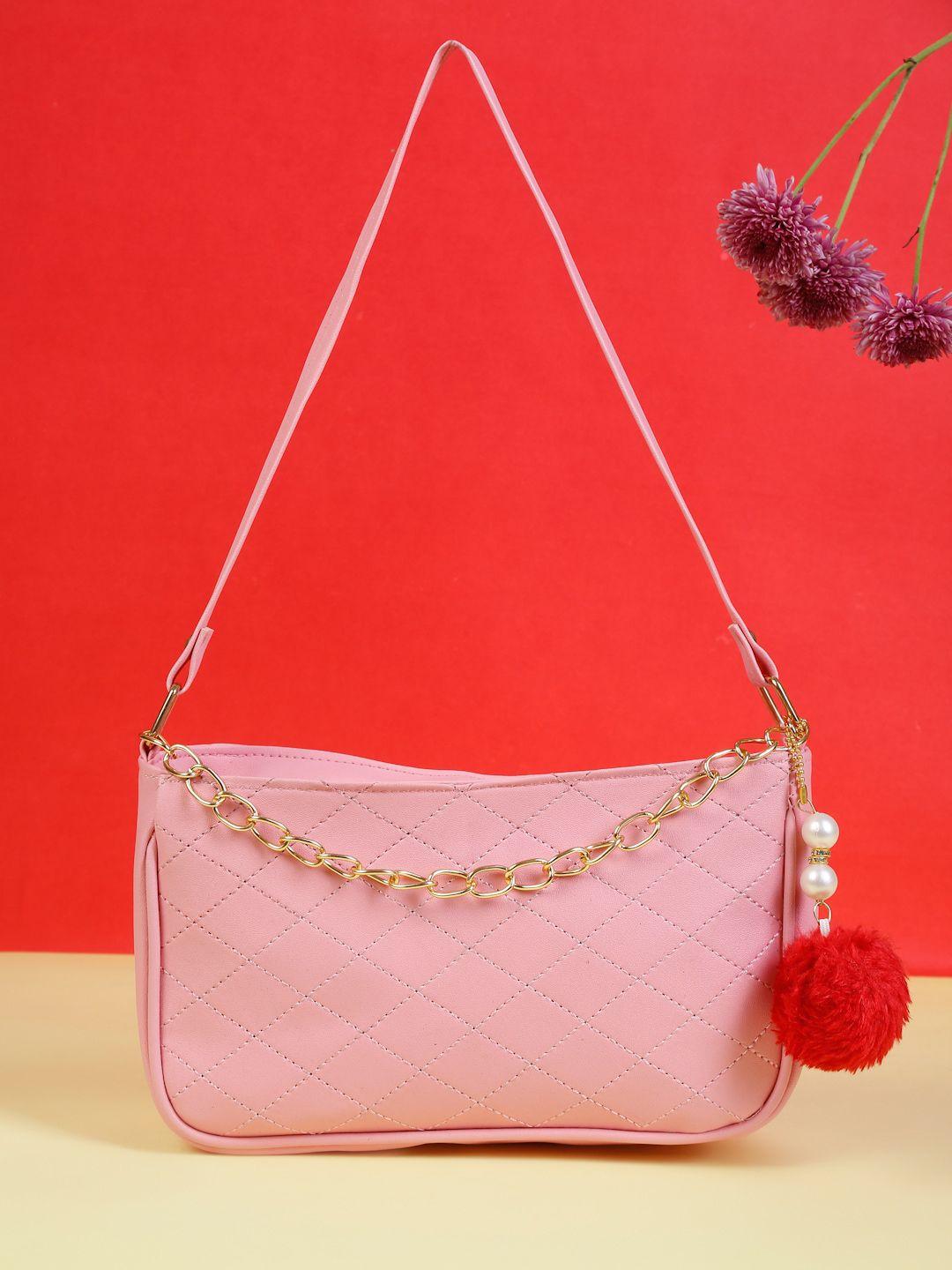 fargo pink quilted handheld bag
