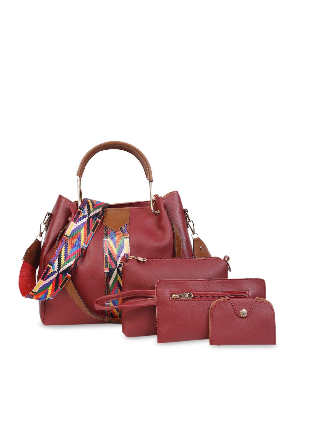 fargo set of 4 maroon handbags