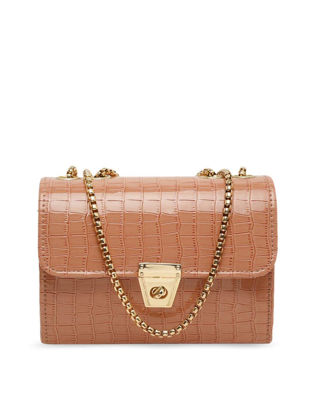 fargo tan textured structured handheld bag