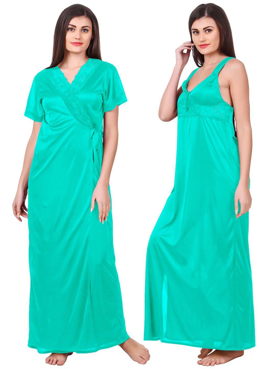 fasense green maxi nightdress