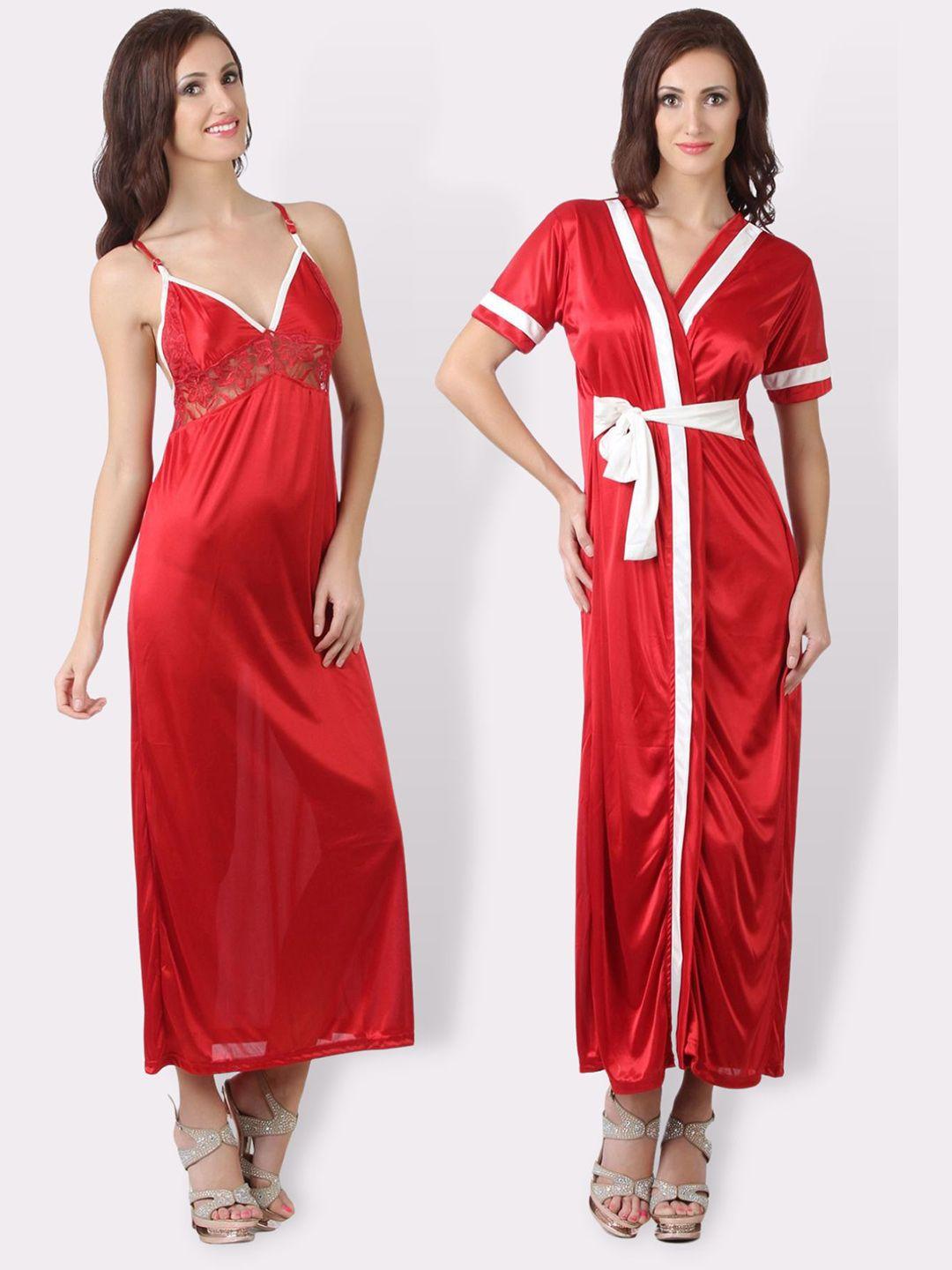 fasense red maxi nightdress