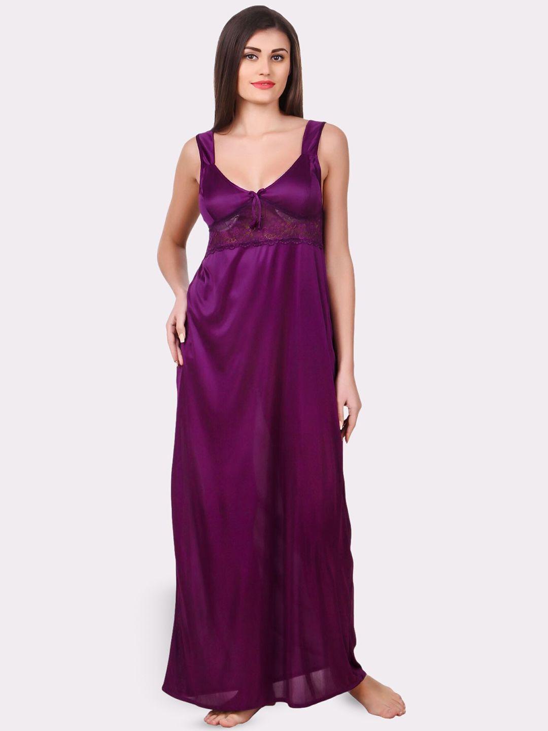 fasense scoop neck satin maxi nightdress