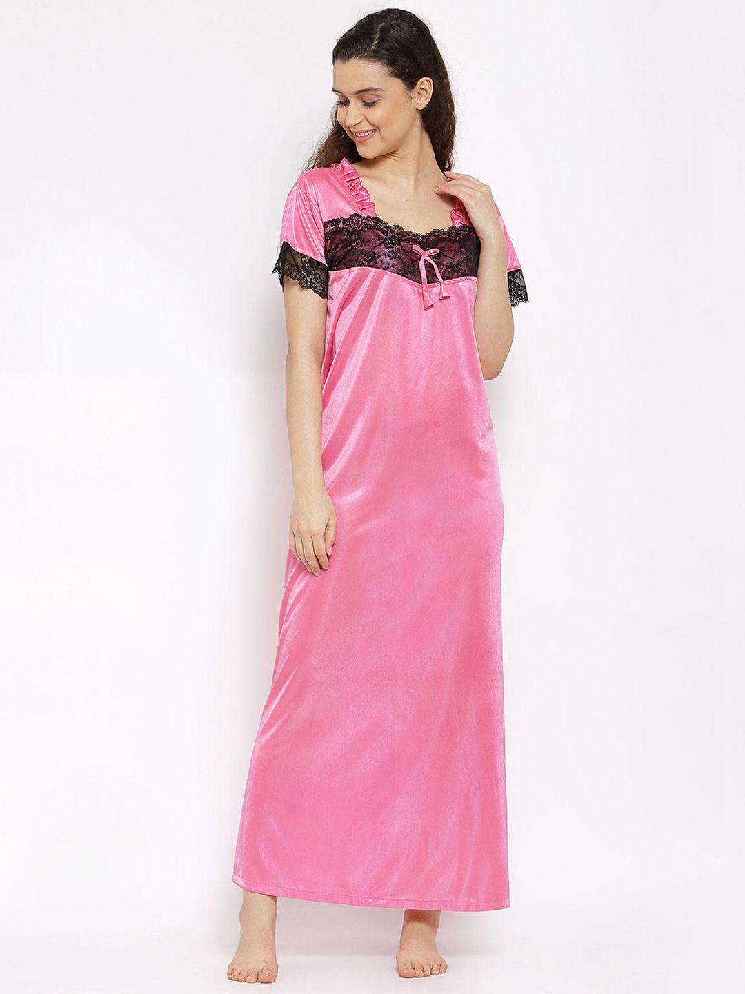 fasense women pink satin nighty