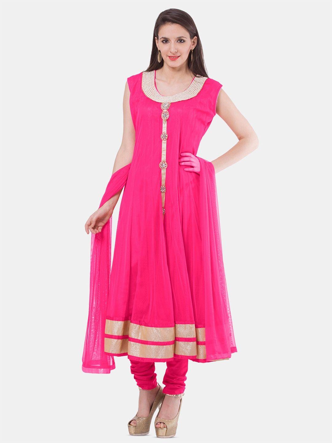 fasense women rose kurta with churidar & with dupatta