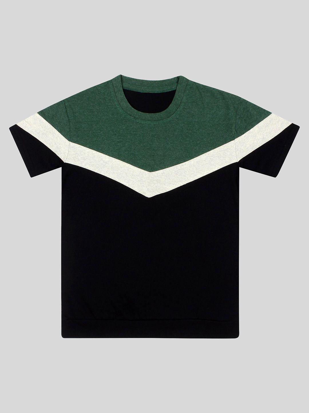 fasha boys green colourblocked applique t-shirt