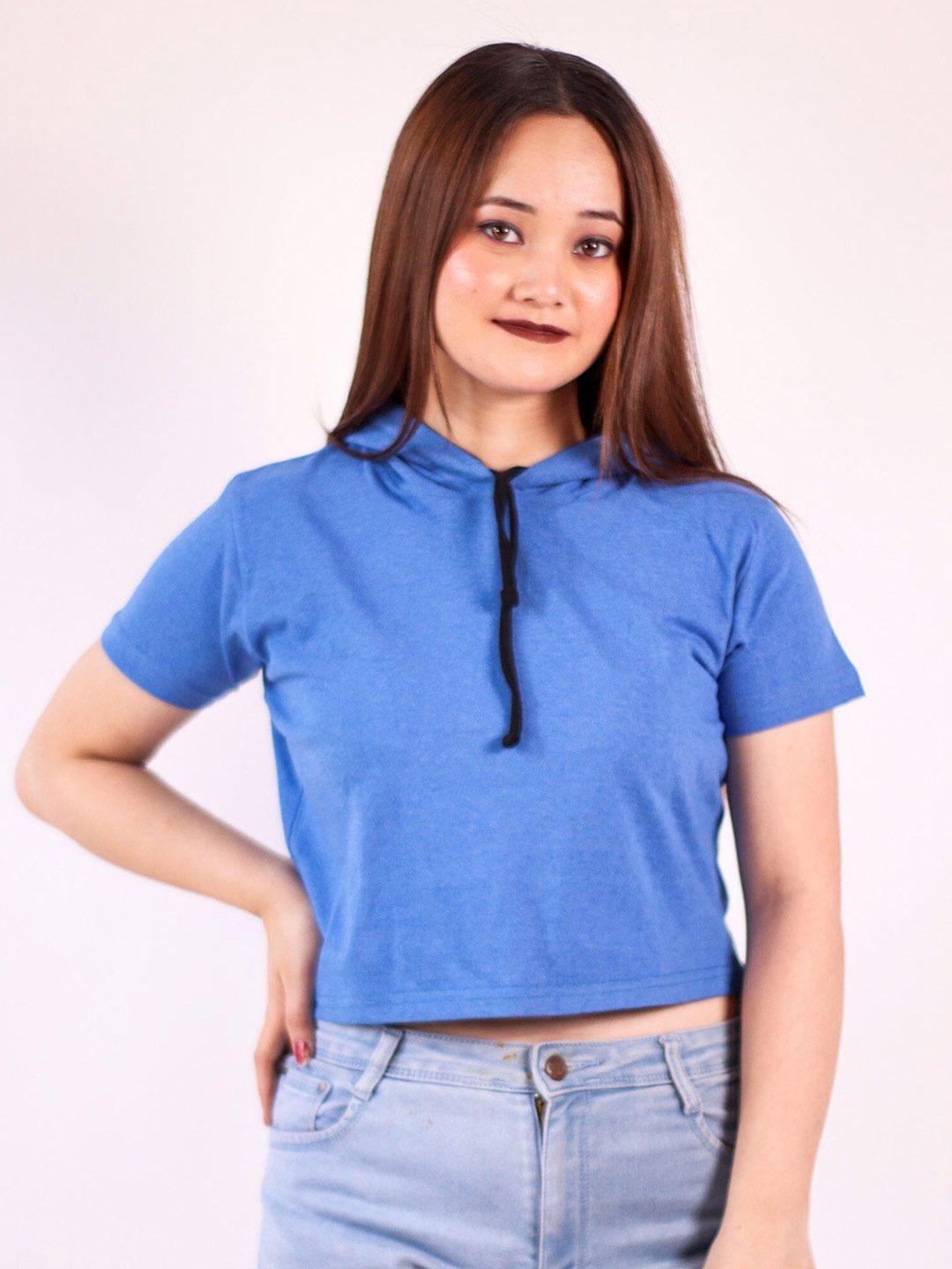 fasha hooded cotton crop t-shirt