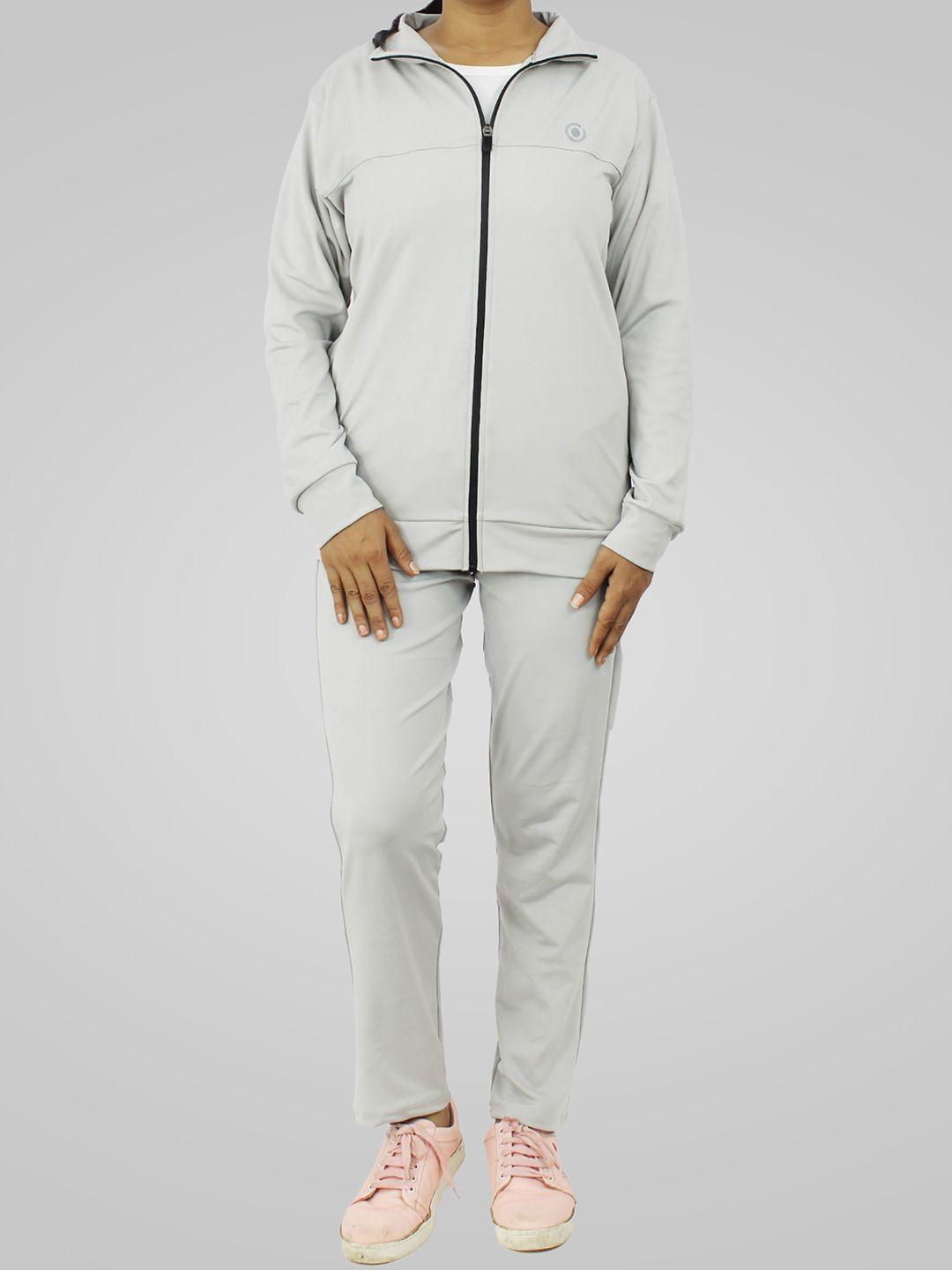 fasha mock collar front open sweatshirt & track pant