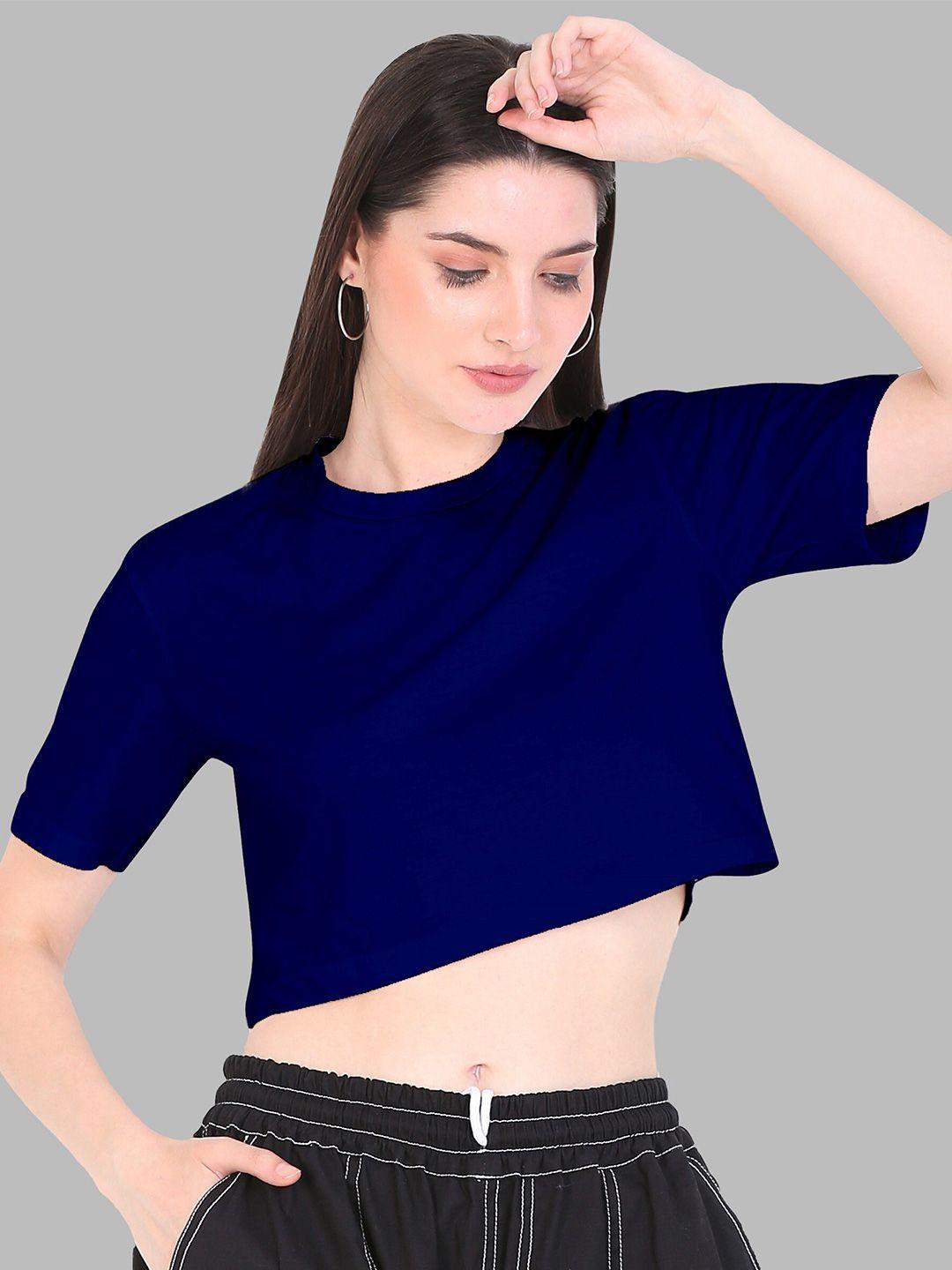 fasha oversized drop-shoulder sleeves cotton crop t-shirt