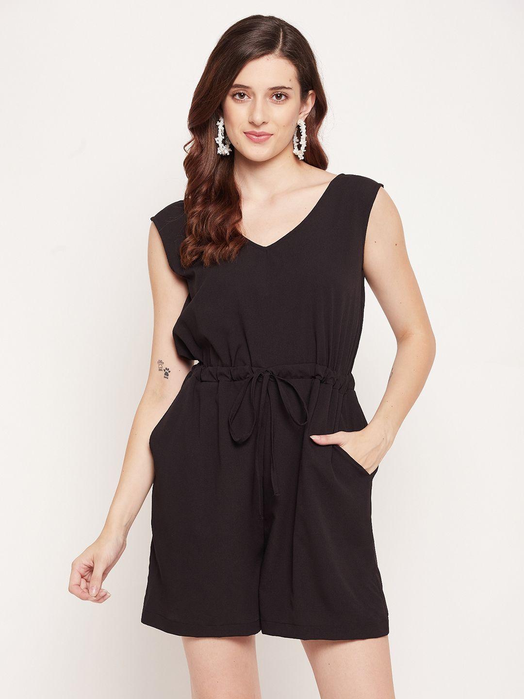 fashfun black sleeveless playsuit