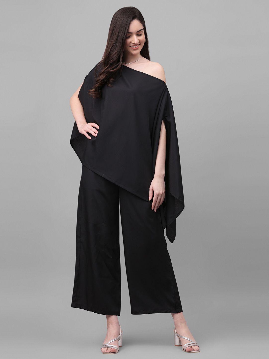 fashfun women black solid co-ords