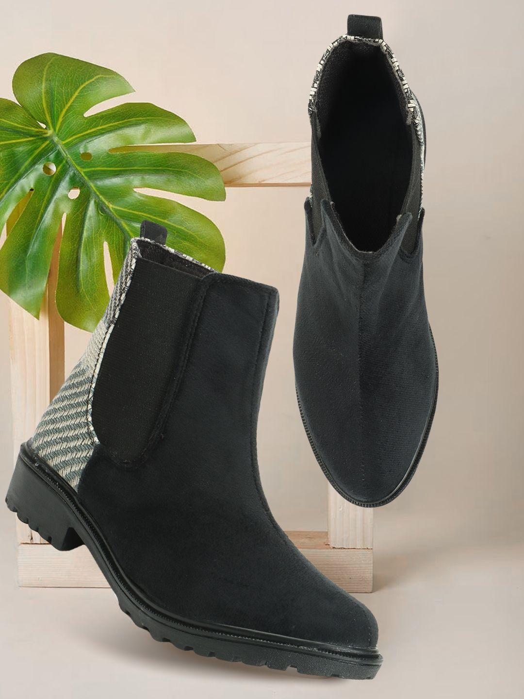 fashimo colourblocked block-heeled chelsea boots