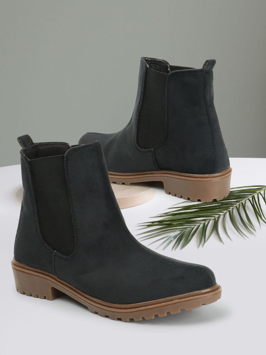 fashimo round toe high-top chelsea boots