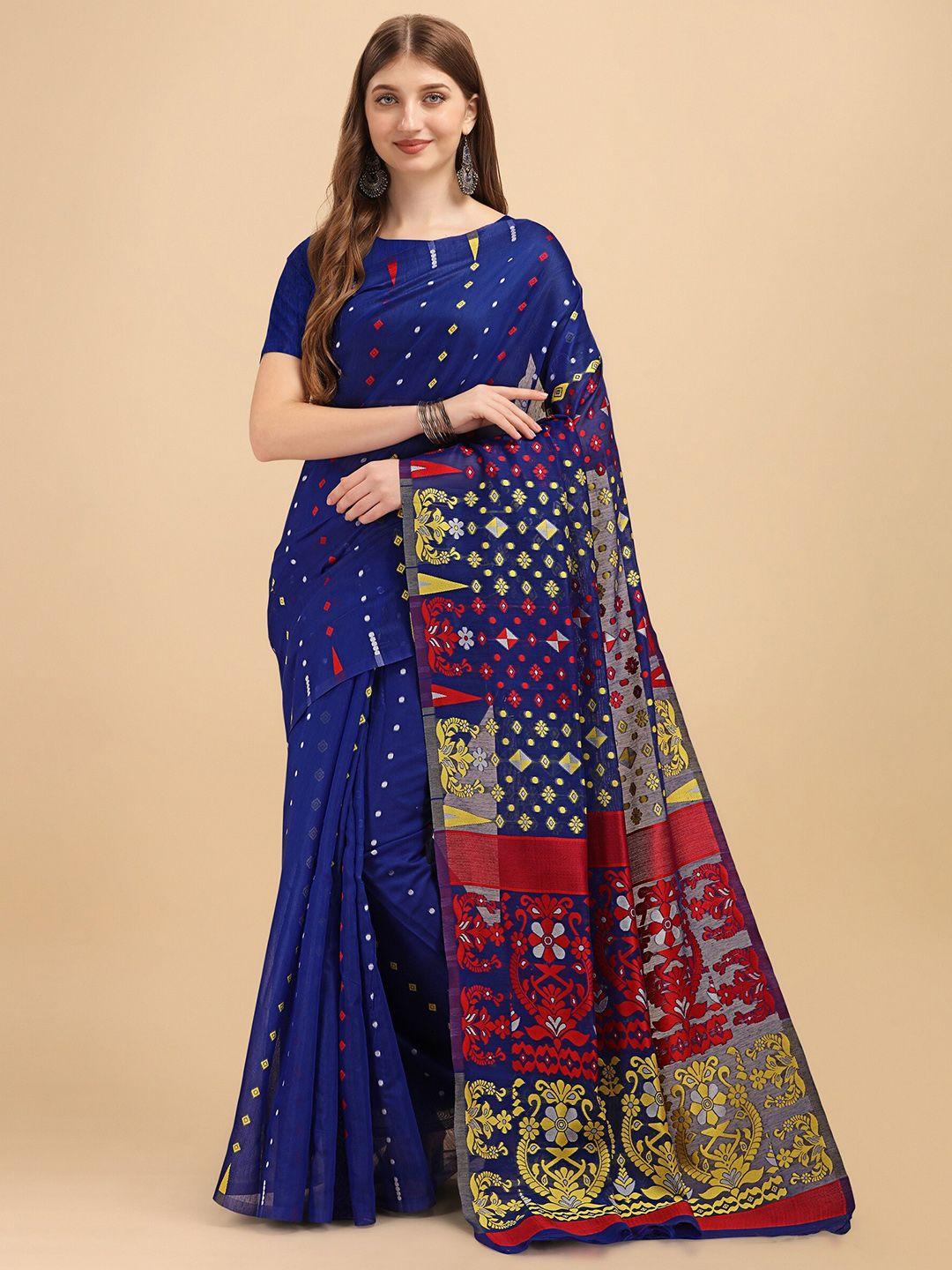 fashion booms ethnic motif pure cotton jamdani saree