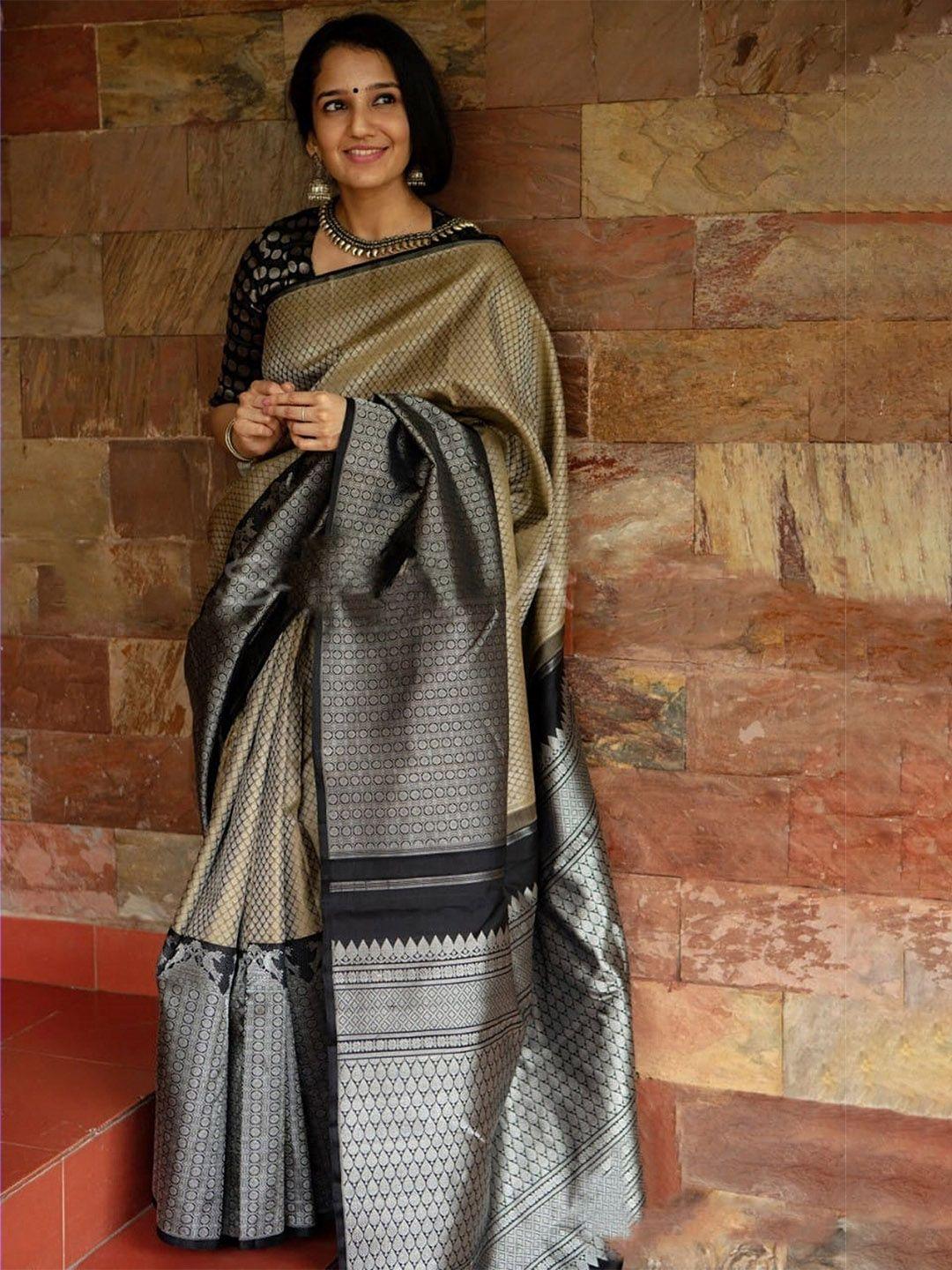 fashion booms ethnic motif woven design zari pure silk banarasi saree