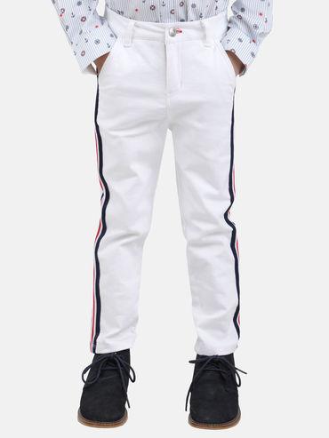 fashion casual boys cotton solid white trousers