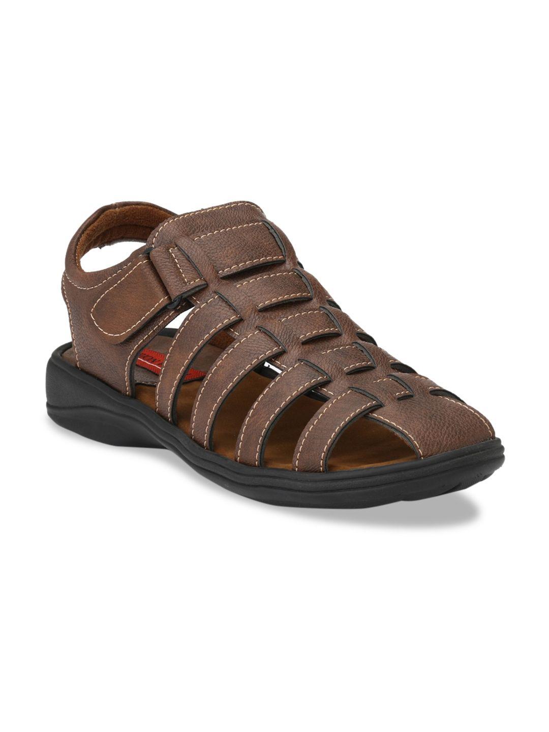 fashion victim men brown shoe-style sandals