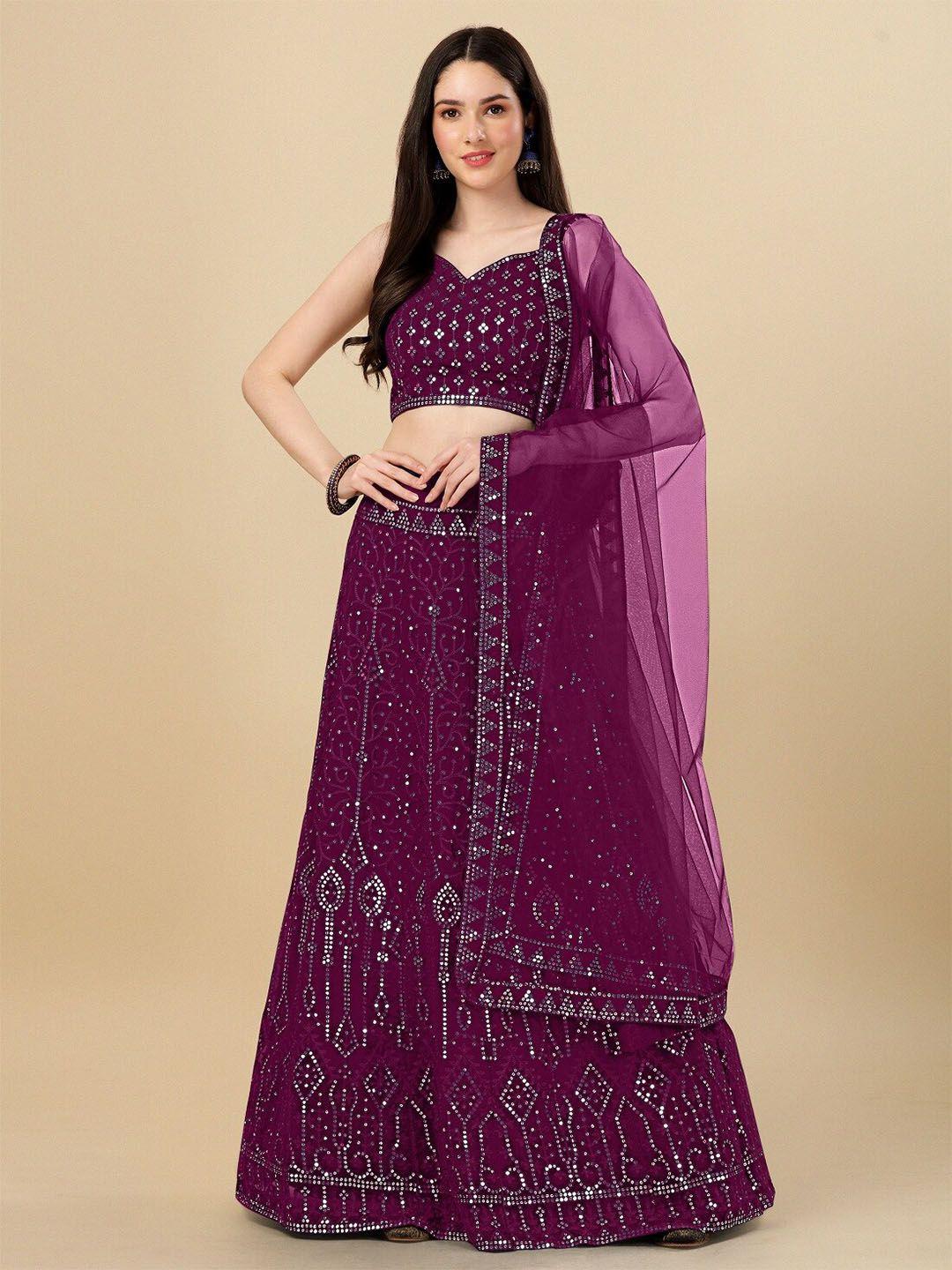 fashion basket embellished semi-stitched lehenga & unstitched blouse with dupatta