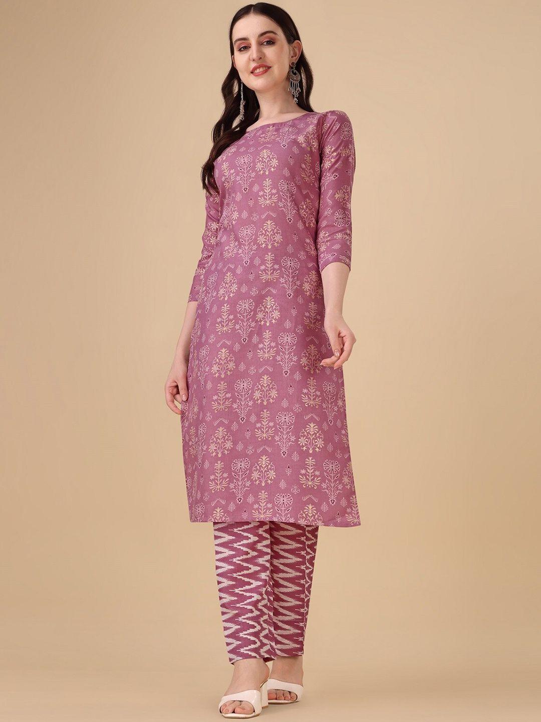 fashion basket ethnic motifs printed regular kurta with trousers