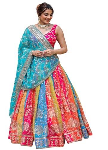 fashion basket women's faux georgette semi-stitched lehenga choli set