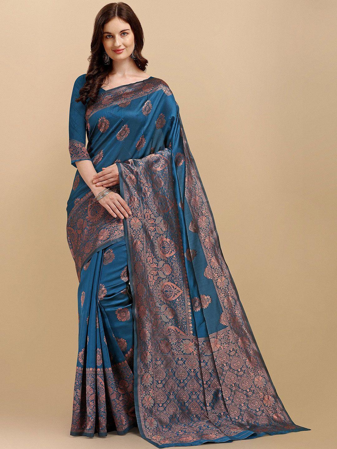 fashion booms multicoloured woven design zari pure silk kanjeevaram saree