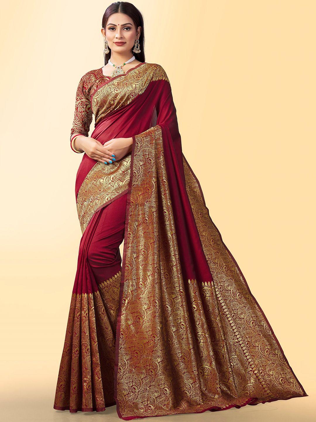 fashion booms paisley zari pure silk banarasi saree