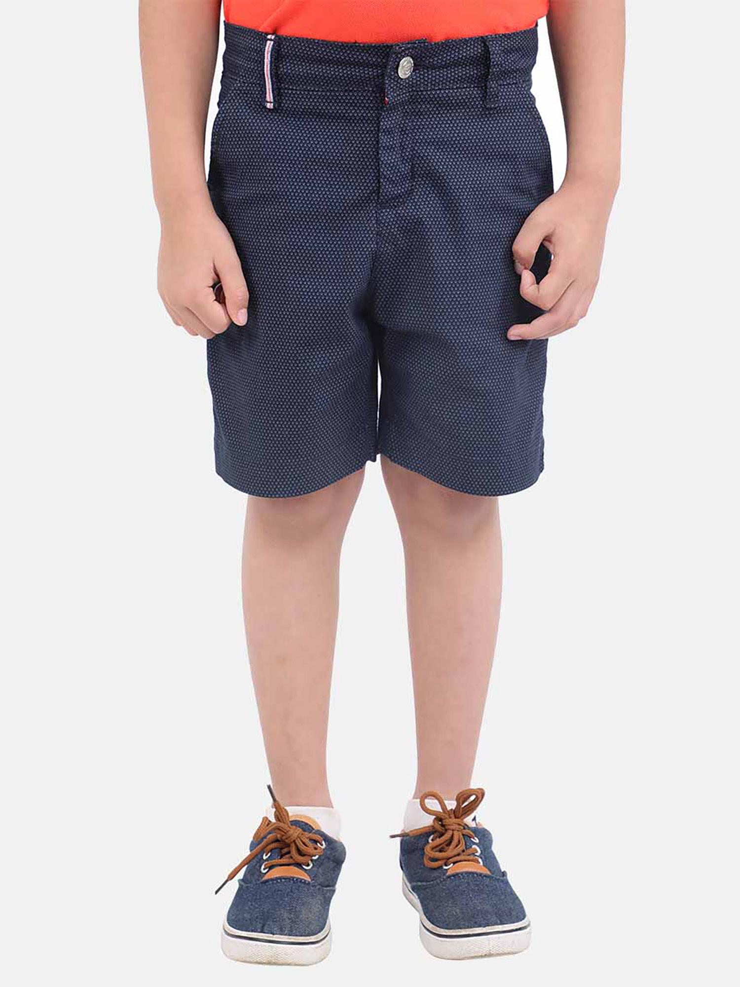 fashion casual boys cotton solid blue short