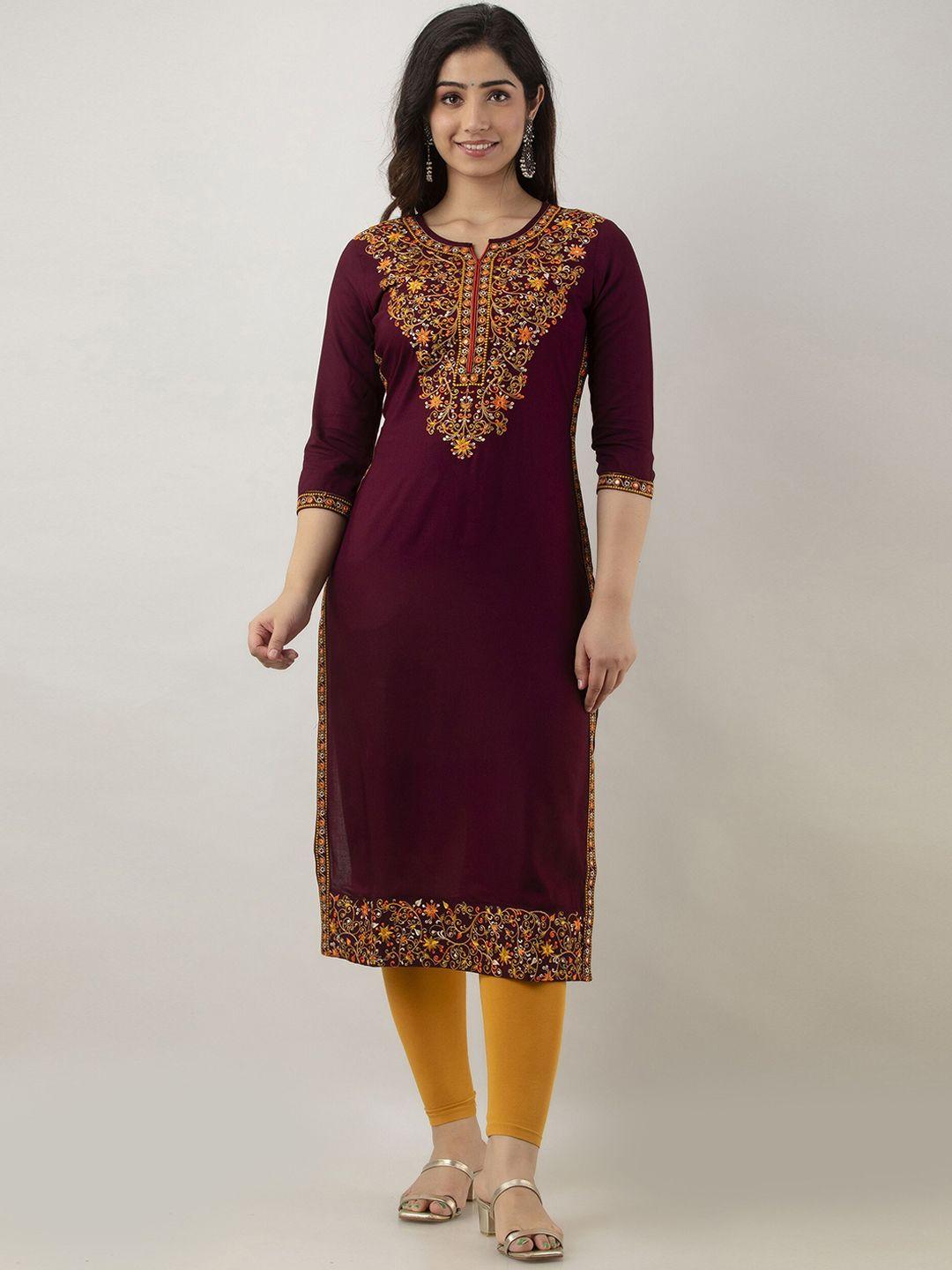 fashion depth ethnic motifs embroidered mirror work kurta