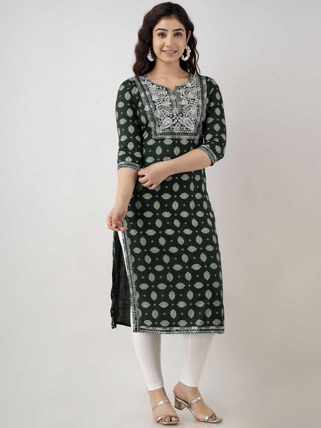 fashion depth ethnic motifs embroidered mirror work kurta