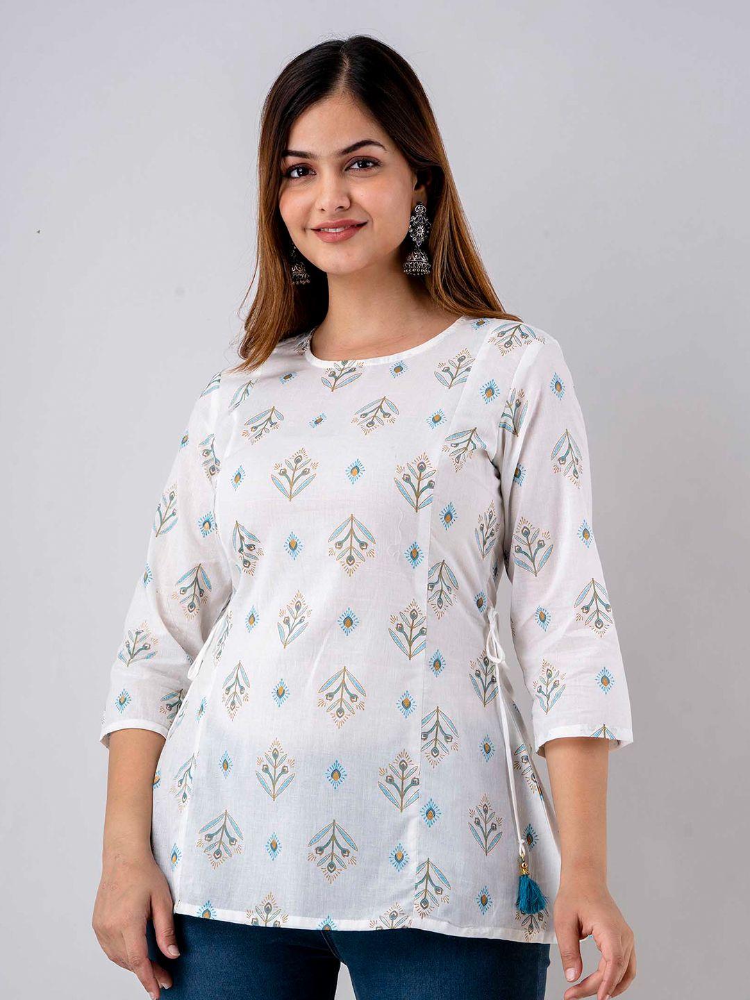 fashion depth floral print pure cotton top