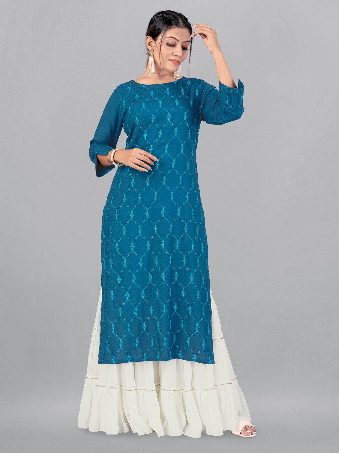 fashion dream ethnic motifs embroidered sequined kurta