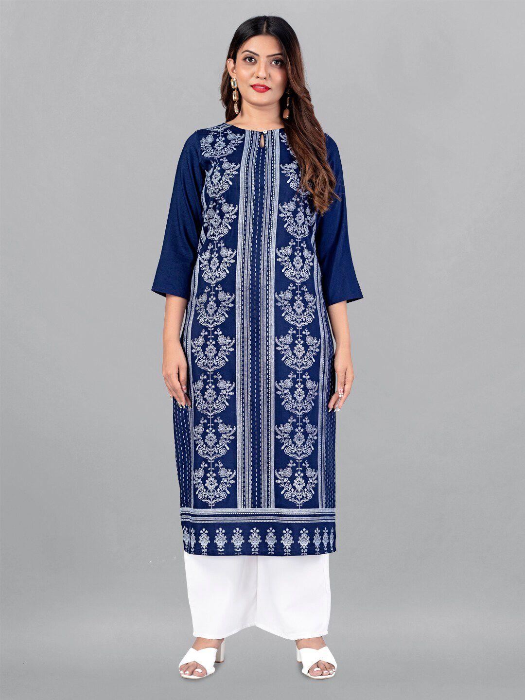 fashion dream ethnic motifs printed panelled cotton silk kurta