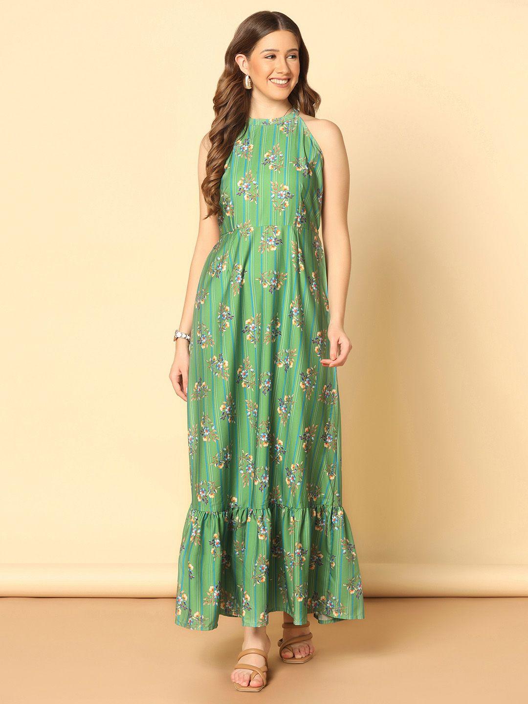 fashion dream floral printed sleeveless a-line maxi dress