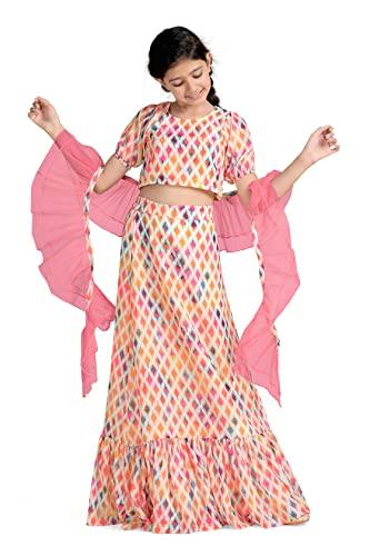 fashion dream girls multicolor georgette readymade lehenga choli set(multi_5-6 yrs)