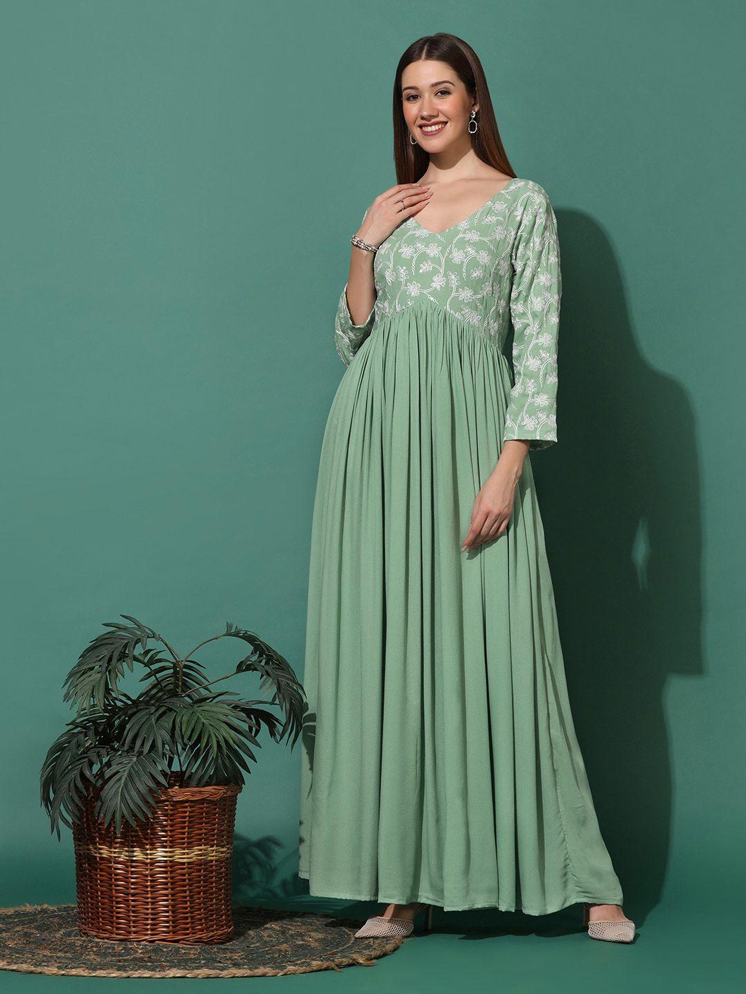 fashion dream green maxi dress