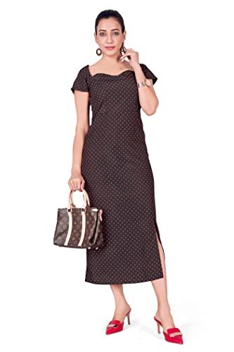 fashion dream women’s black polyester blend a-line dresses(black_xl)