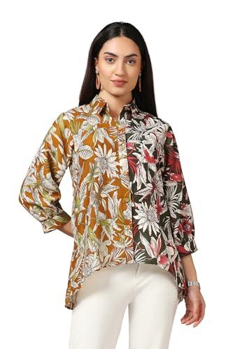 fashion dream women’s regular fit high-low shirt(fdwsrt00006 mul m_multicolor_m)