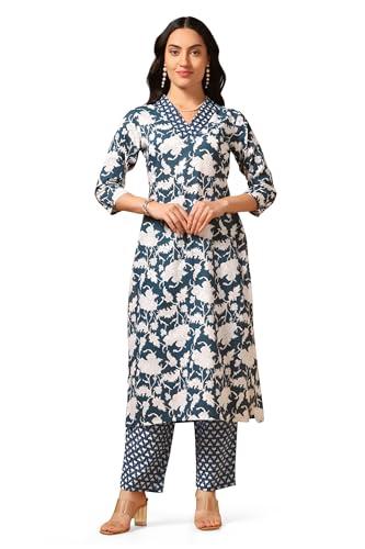 fashion dream women's cotton printed salwar suit set(fdwset00129 blu l_blue_l)