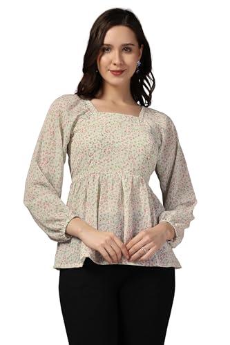 fashion dream women's georgette printed top | casual tops for women | trendy tops for women | western tops for women (fdwtop00097 owt m_off white_m)