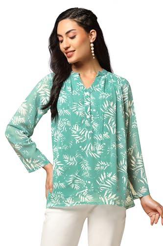 fashion dream women's green georgette top (fdwtop00076 grn m_green_m)