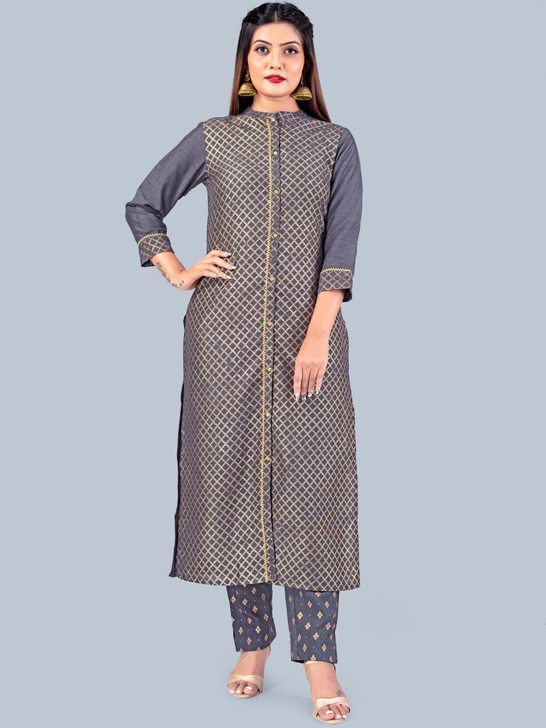 fashion dream women ethnic motifs printed kurta with trousers & dupatta