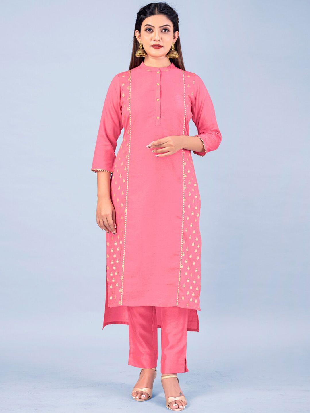 fashion dream women ethnic motifs printed kurta with trousers & dupatta