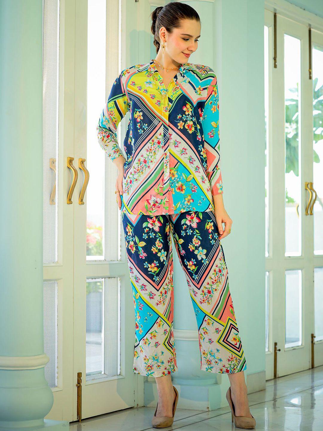 fashion dwar printed muslin shirt & palazzo co-ords  set