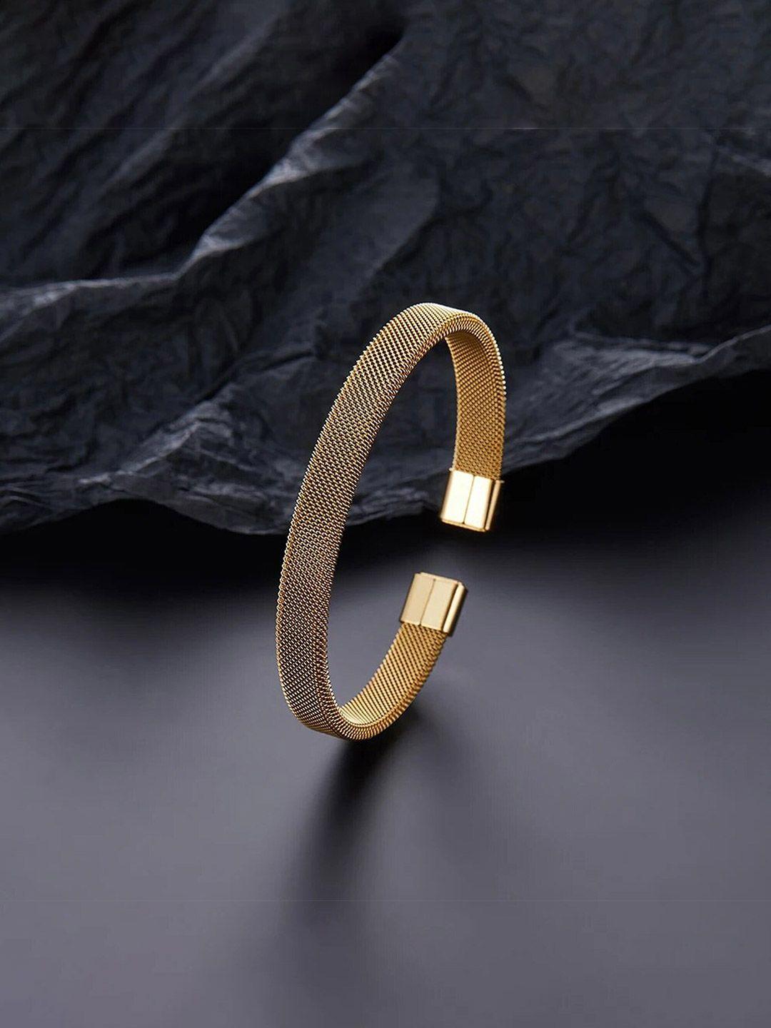 fashion frill gold plated stainless steel cuff bracelet