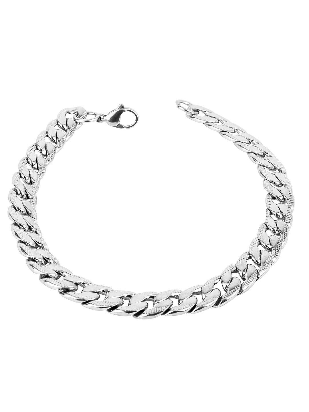 fashion frill men silver-plated charm bracelet