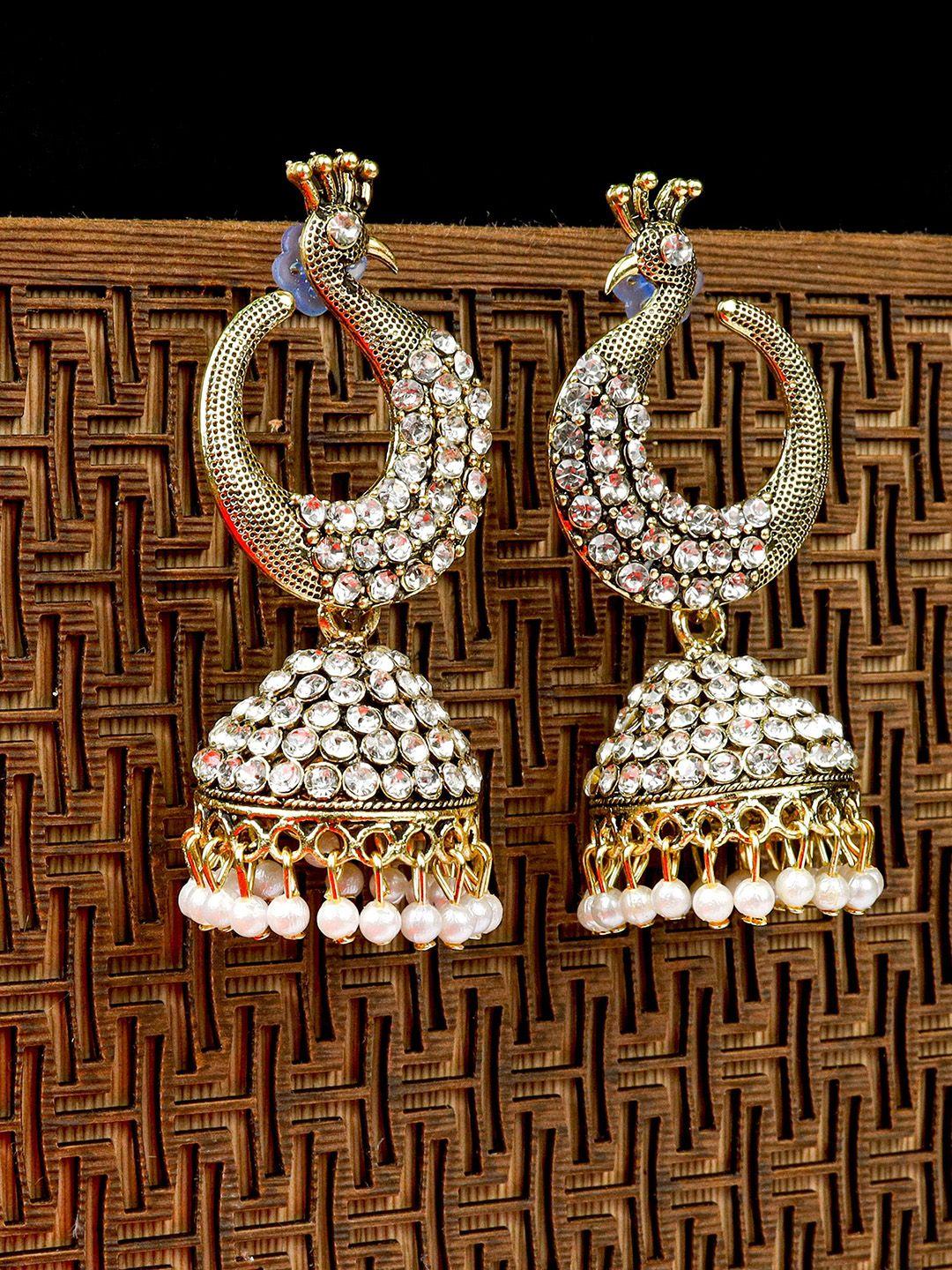 fashion frill white contemporary jhumkas earrings