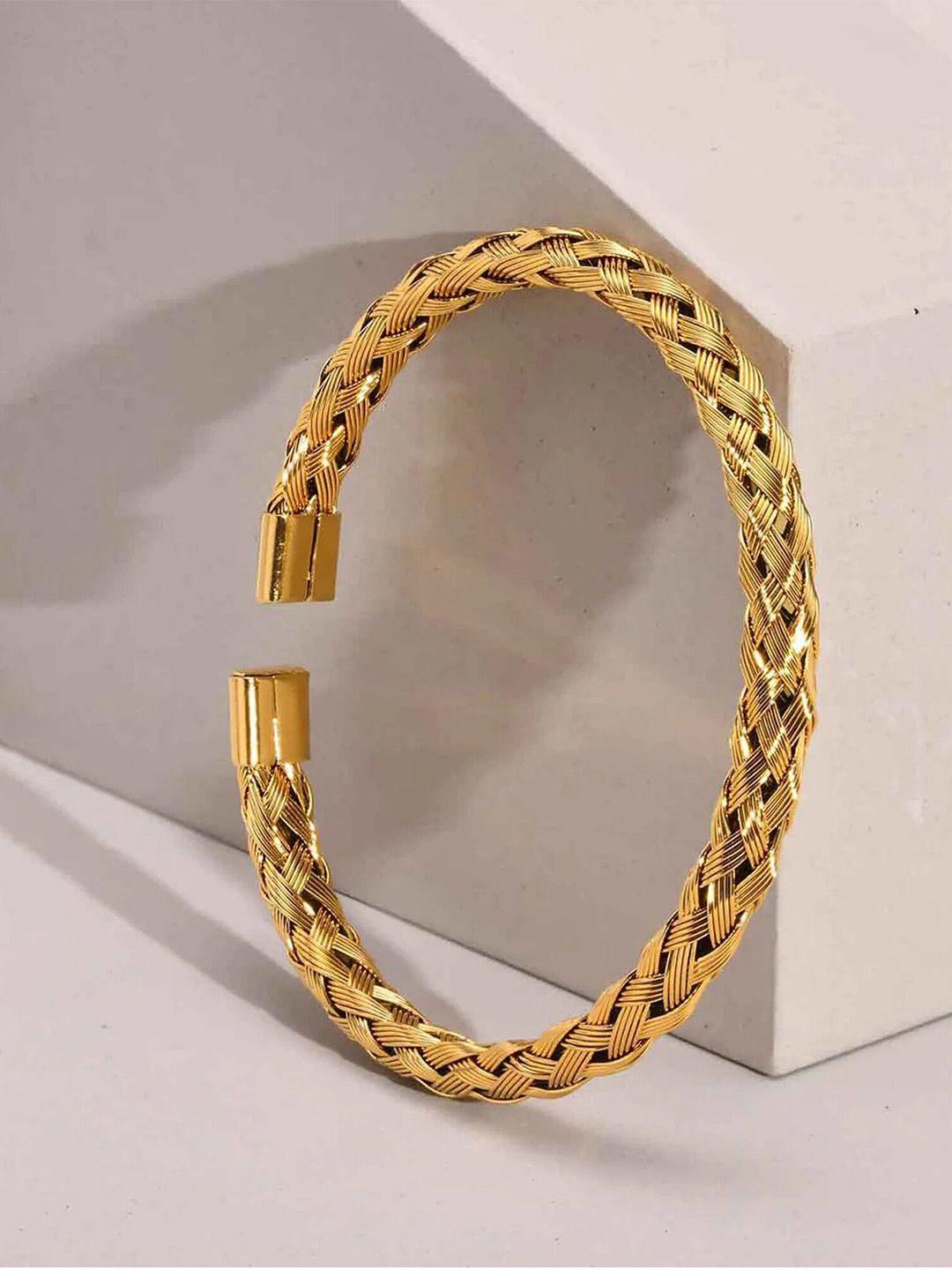 fashion frill women gold-toned gold-plated cuff bracelet