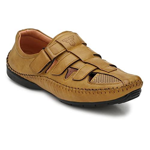 fashion victim men's 2221 teak synthetic leather sandal - 14 uk