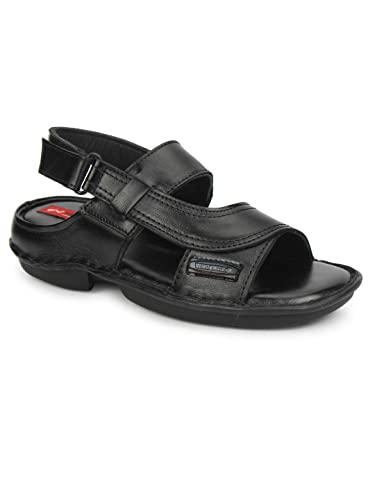 fashion victim men's 8003 black leather sandal - 10 uk